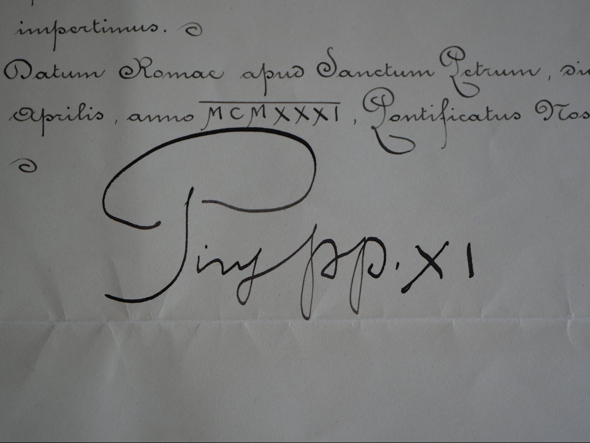 Letter From Pope Pius XI – Canonical Coronation Of Our Lady Of The Guard – Marseille, 1931, Vatican