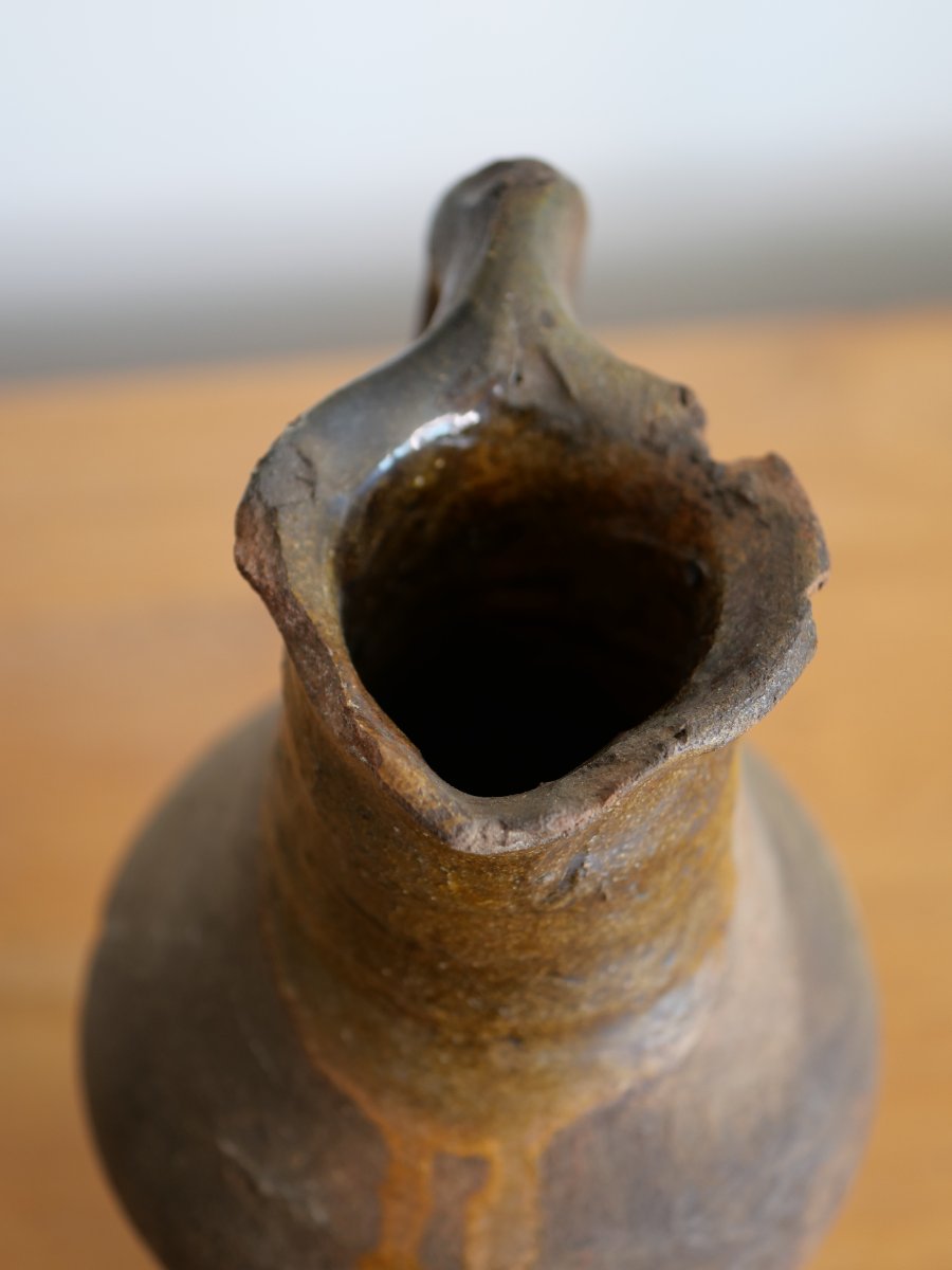 Medieval English Glazed Ceramic Pitcher – London, 13th–14th Century – Provenance: Bruges-photo-2