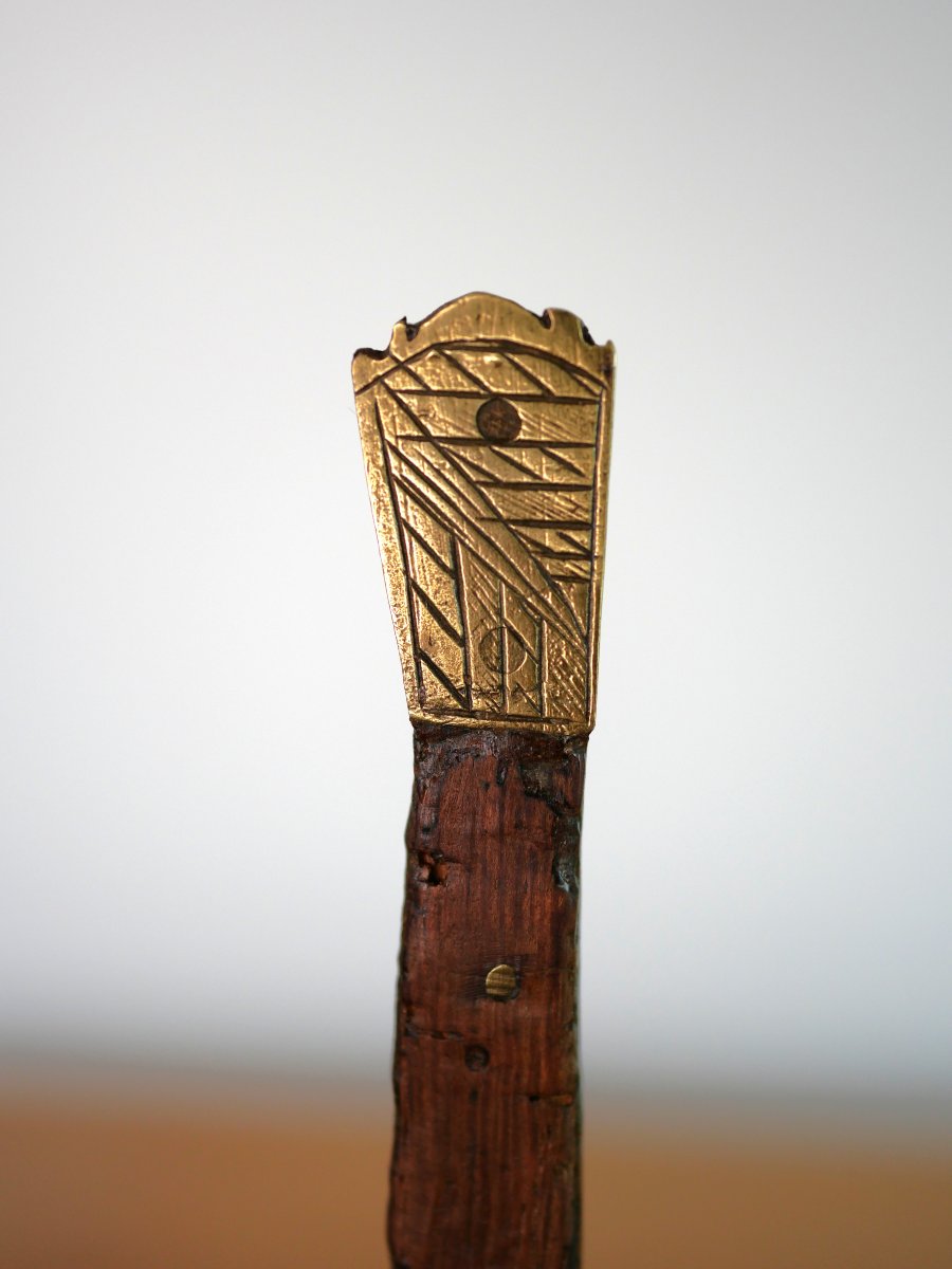 Couteau médiéval flamand en état d'origine – Sainte Barbe – XVe / XVIe siècle, Haute époque-photo-3