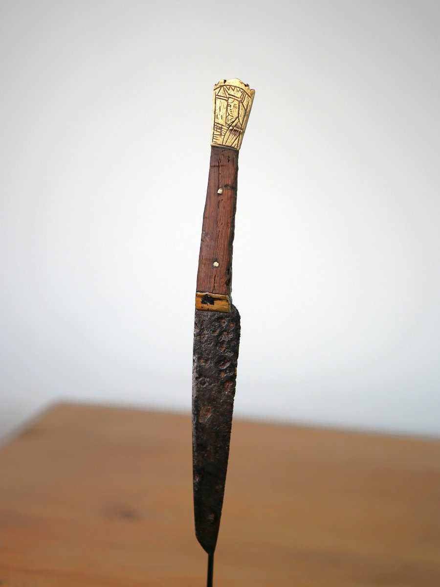 Couteau médiéval flamand en état d'origine – Sainte Barbe – XVe / XVIe siècle, Haute époque