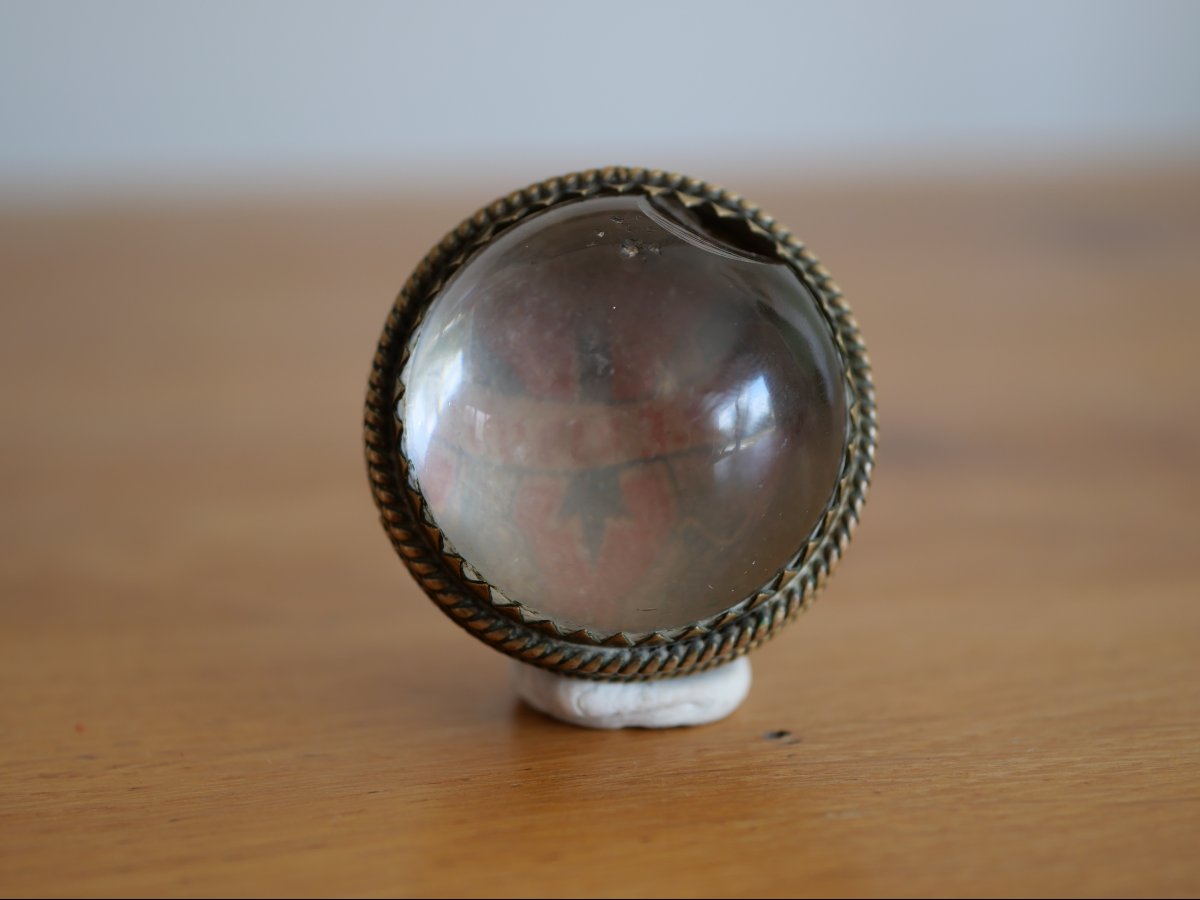 Reliquaire cabochon de la Vraie Croix du Christ – Diocèse de Bruges – Belgique, sceau éveque-photo-1