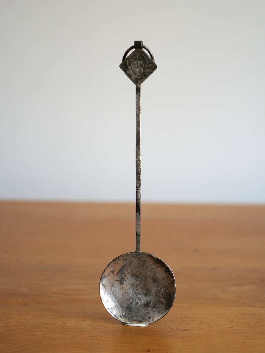 Byzantine-era Silver Spoon, 6th–9th Century, Christ, Archaeology, Early Christianity 