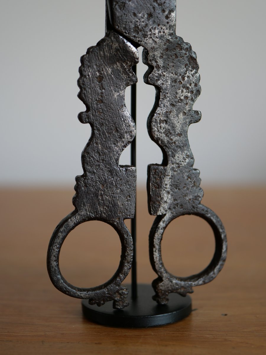 Pair Of Iron Parchment Scissors — Spain, Toledo, Late 16th / Early 17th Century, High Period-photo-2