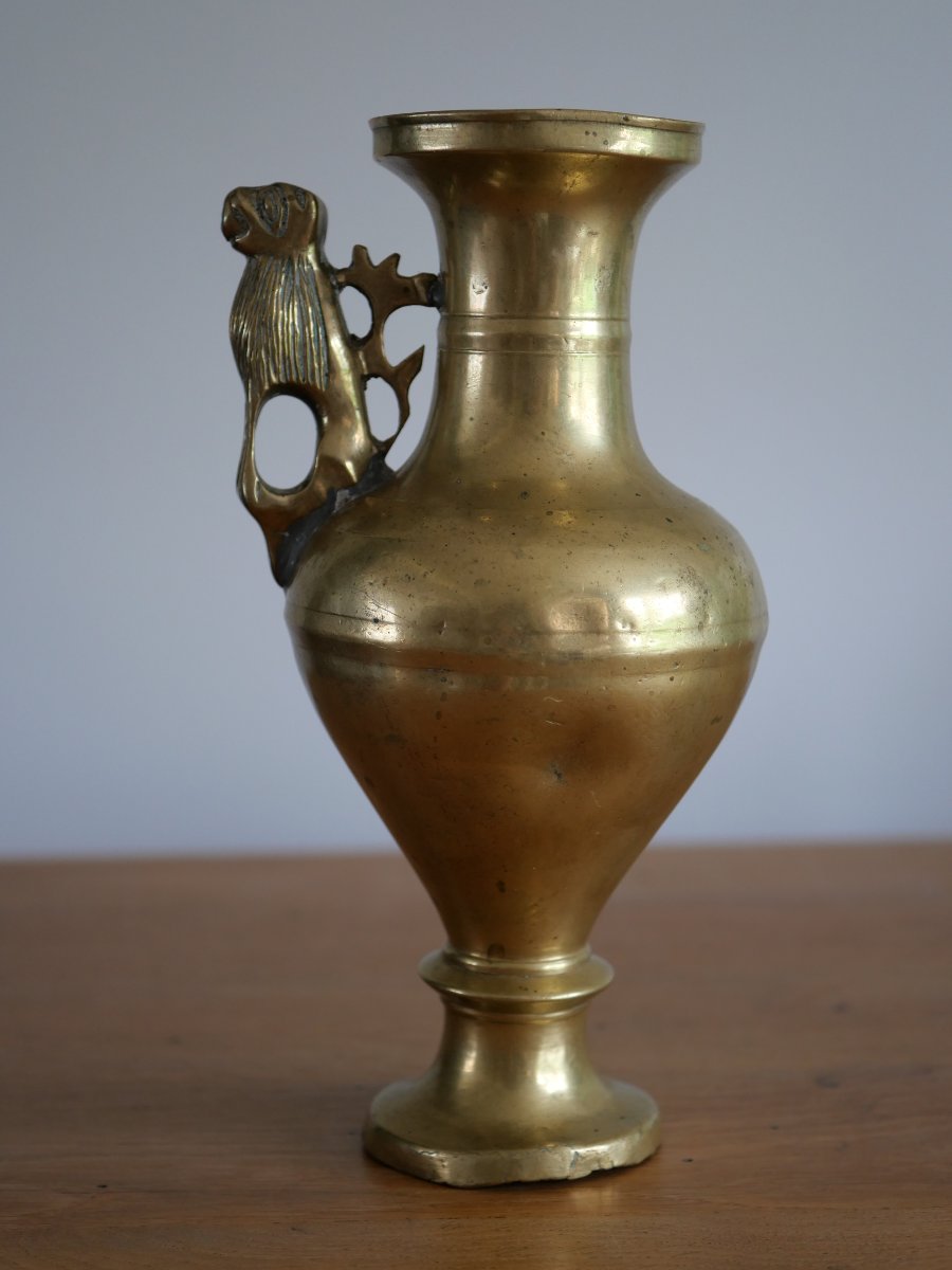 Gothic Bronze Ewer With A Zoomorphic Spout, Germany Or Flanders, Ca. 1450–1500, Medieval-photo-3