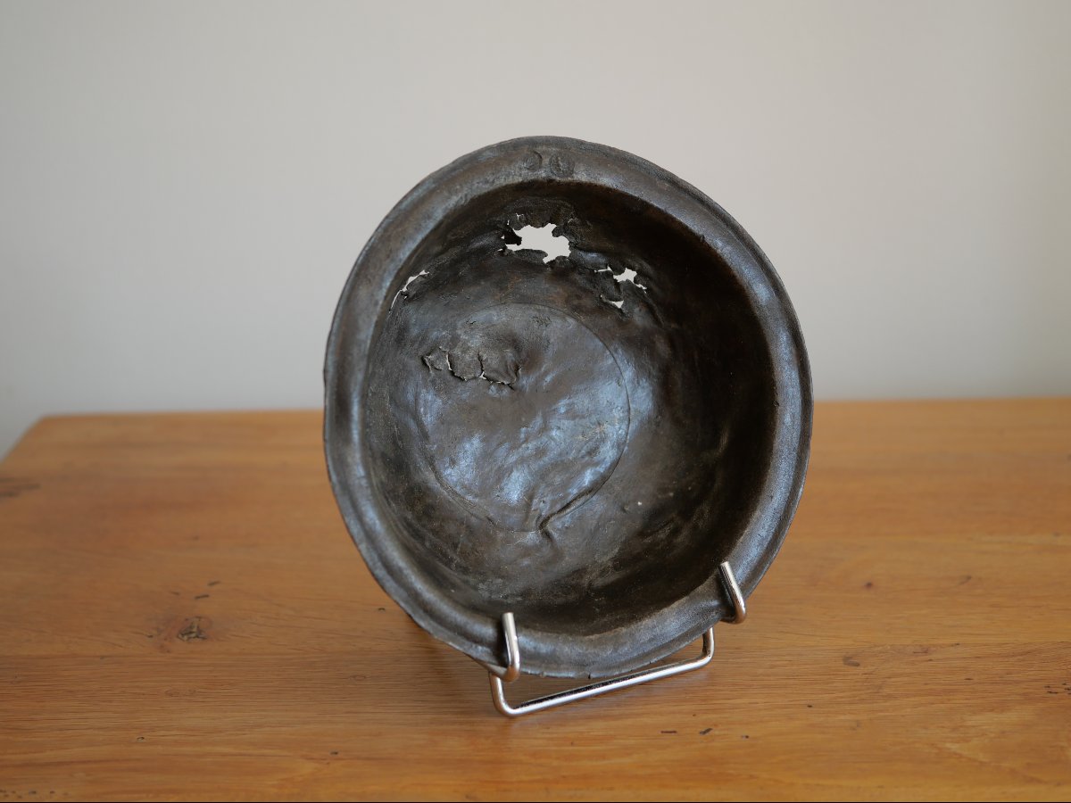 Medieval Pewter Bowl, Netherlands, 15th Century, Hallmarks, Gothic Medieval Tableware-photo-2