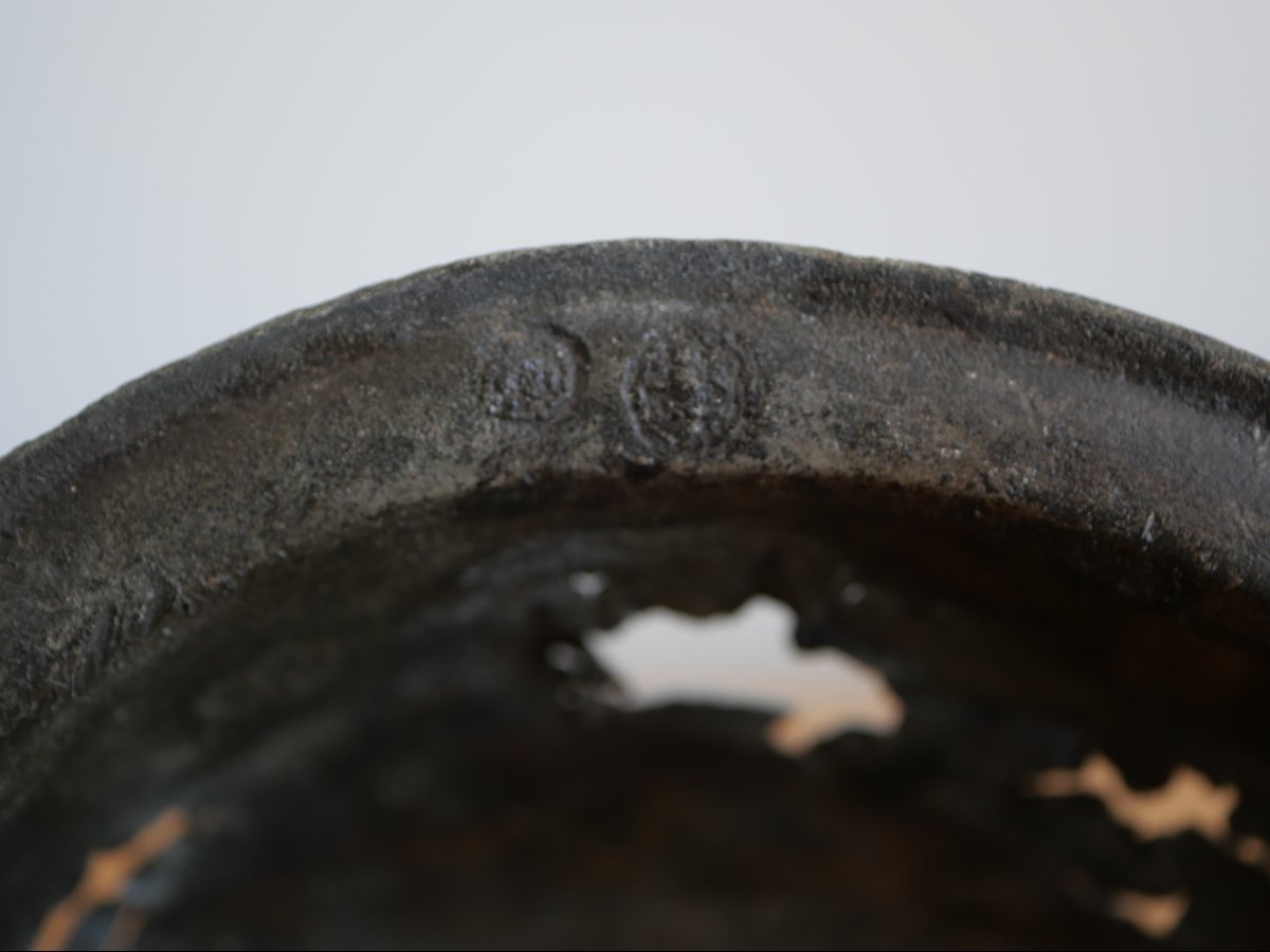 Medieval Pewter Bowl, Netherlands, 15th Century, Hallmarks, Gothic Medieval Tableware-photo-3