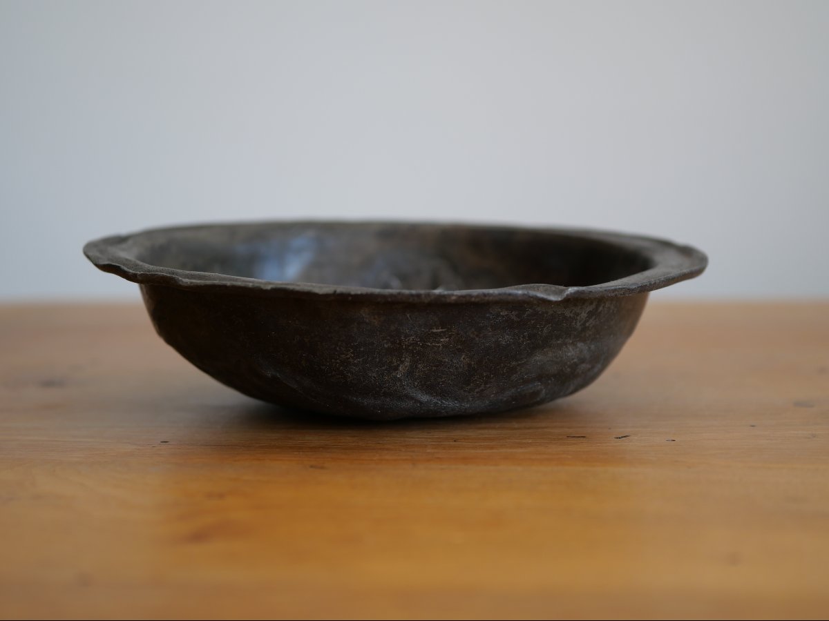 Medieval Pewter Bowl, Netherlands, 15th Century, Hallmarks, Gothic Medieval Tableware-photo-2