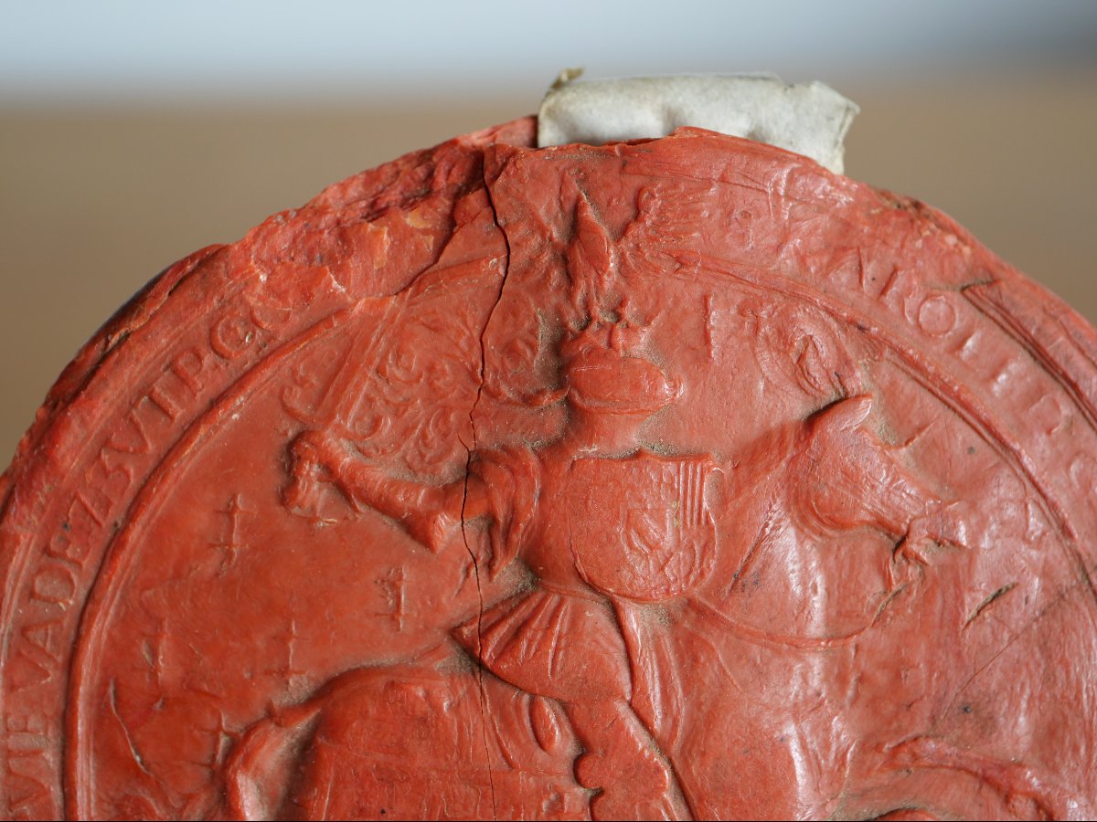 Large Wax Seal Of Charles III, Duke Of Lorraine (1545–1608), 16th Century, High Renaissance-photo-2