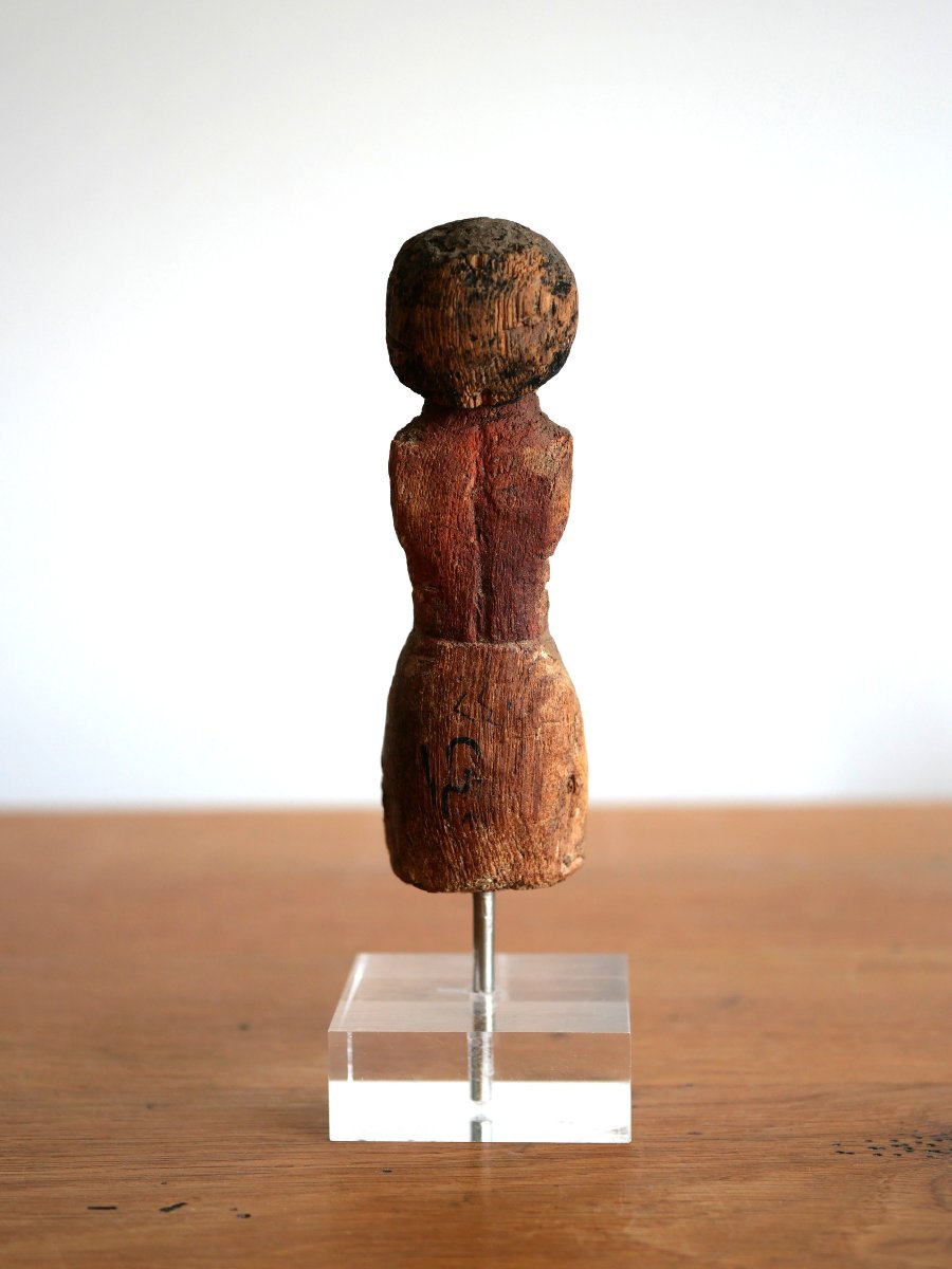 Polychrome Egyptian Wooden Statuette — Rower Of A Funerary Boat, Middle Kingdom, Archaeology-photo-1