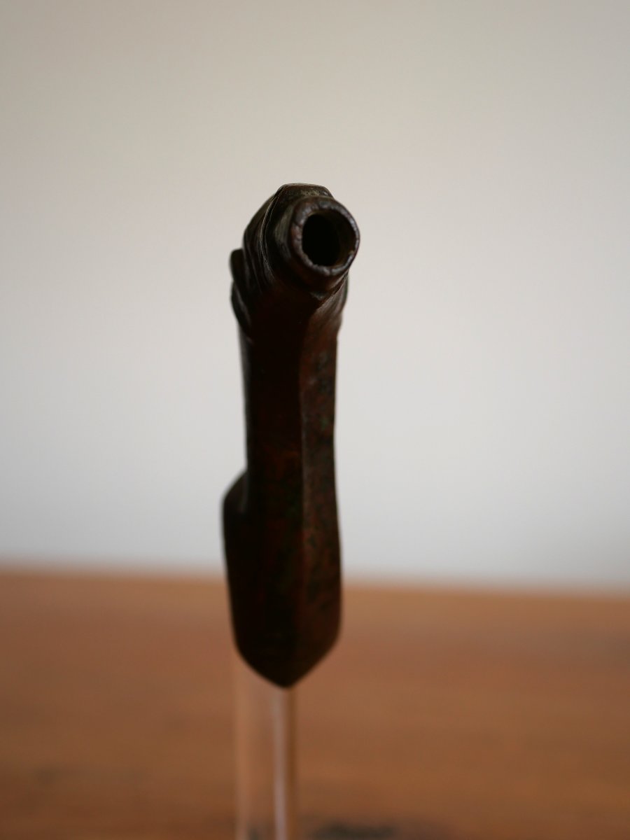 Spout Of A Medieval Bronze Water Jug – 15th Century, High Middle Ages, Archaeology, Gothic-photo-3