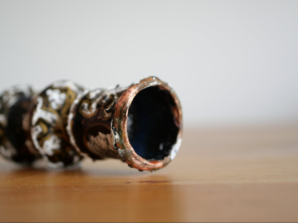 17th-century Limoges Enamel Candlestick Holder, Attributed To Jacques II Laudin, Louis XIV-photo-3