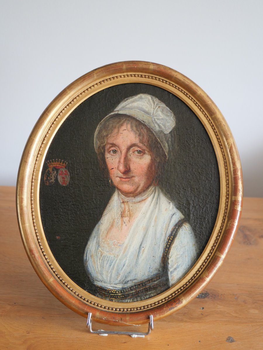 Portrait Of Marie Ursule Hubertine De Raick, A Member Of The Liège Aristocracy, Late 18th Century-photo-4