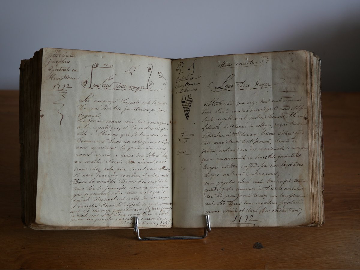 Cahier d’étudiant, 1792 – Collège de Louvain, ayant appartenu à P-J Goetseels (1777-1858)-photo-4
