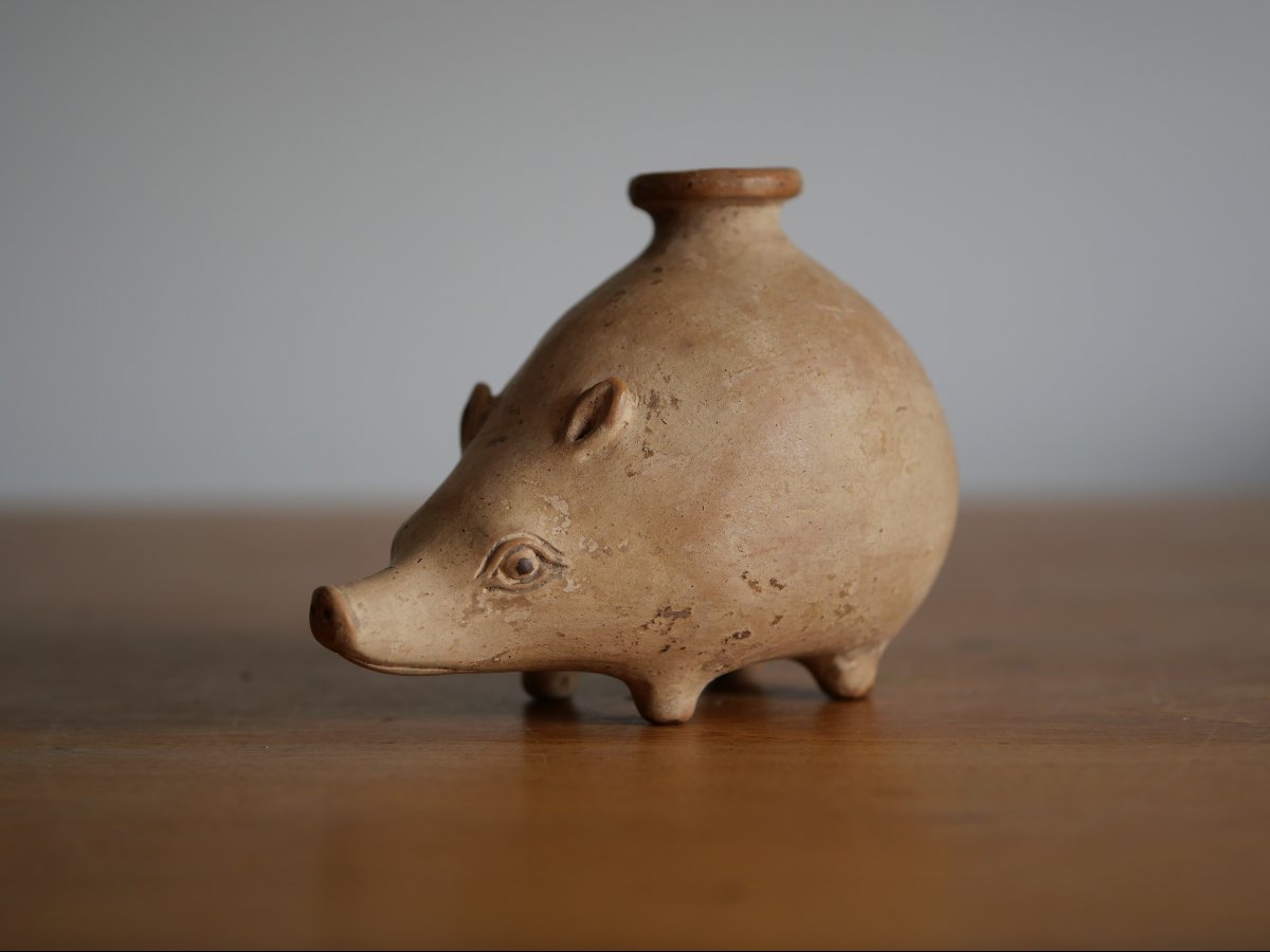 Aryballe grec zoomorphe en forme de sanglier – VIIe–Ve siècle av. J.-C. Archéologie grecque-photo-3