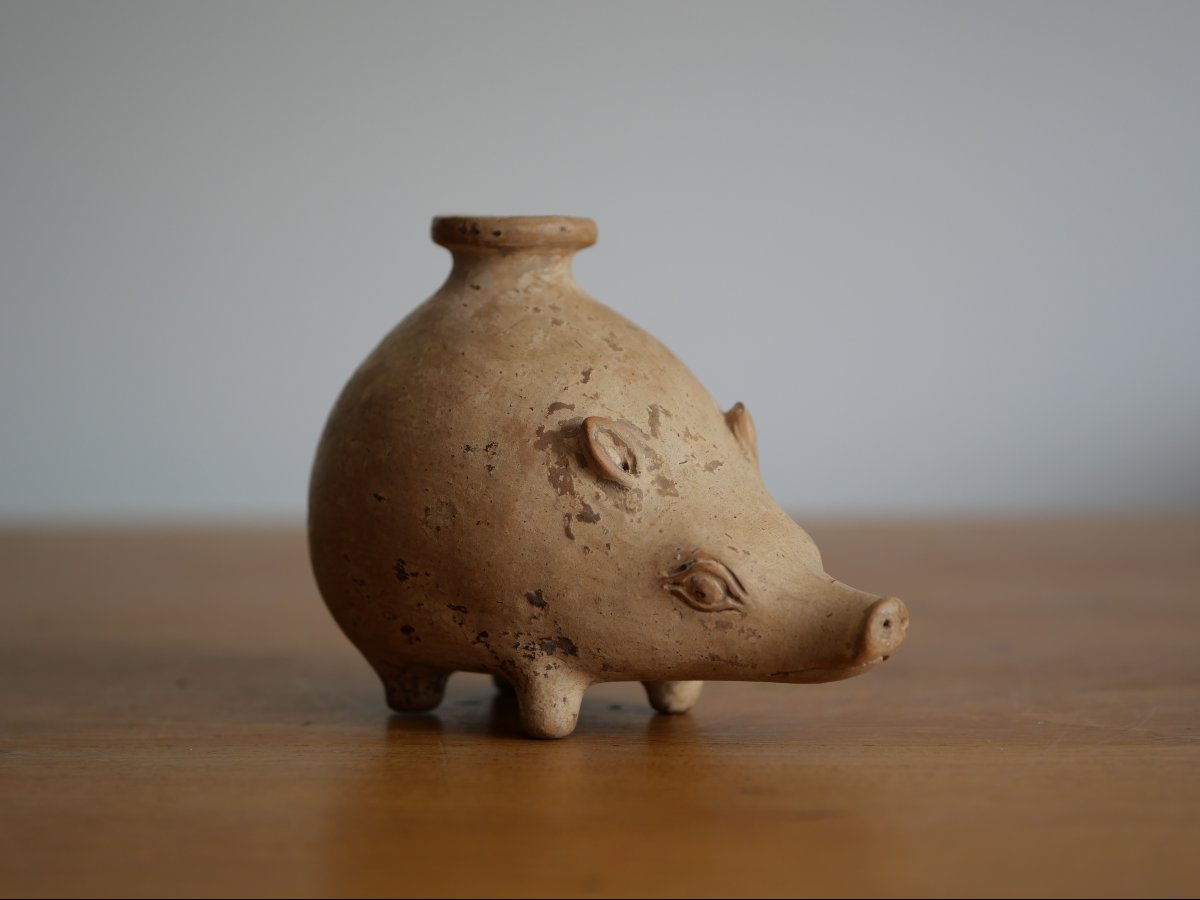 Aryballe grec zoomorphe en forme de sanglier – VIIe–Ve siècle av. J.-C. Archéologie grecque
