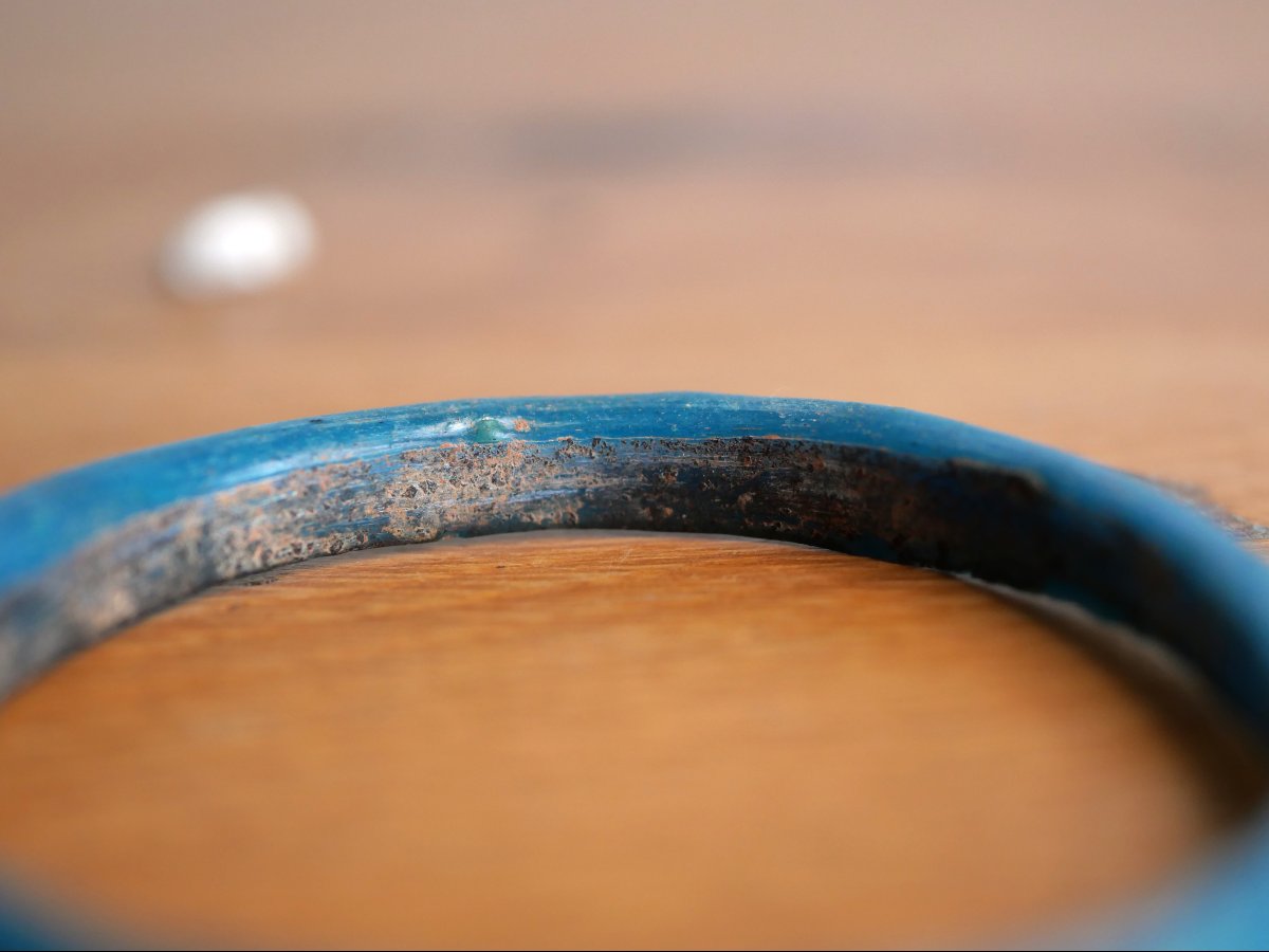 Paire de bracelets d’enfant en verre bleu turquoise – Époque romaine, IIe-IVe siècle, expertisé-photo-2