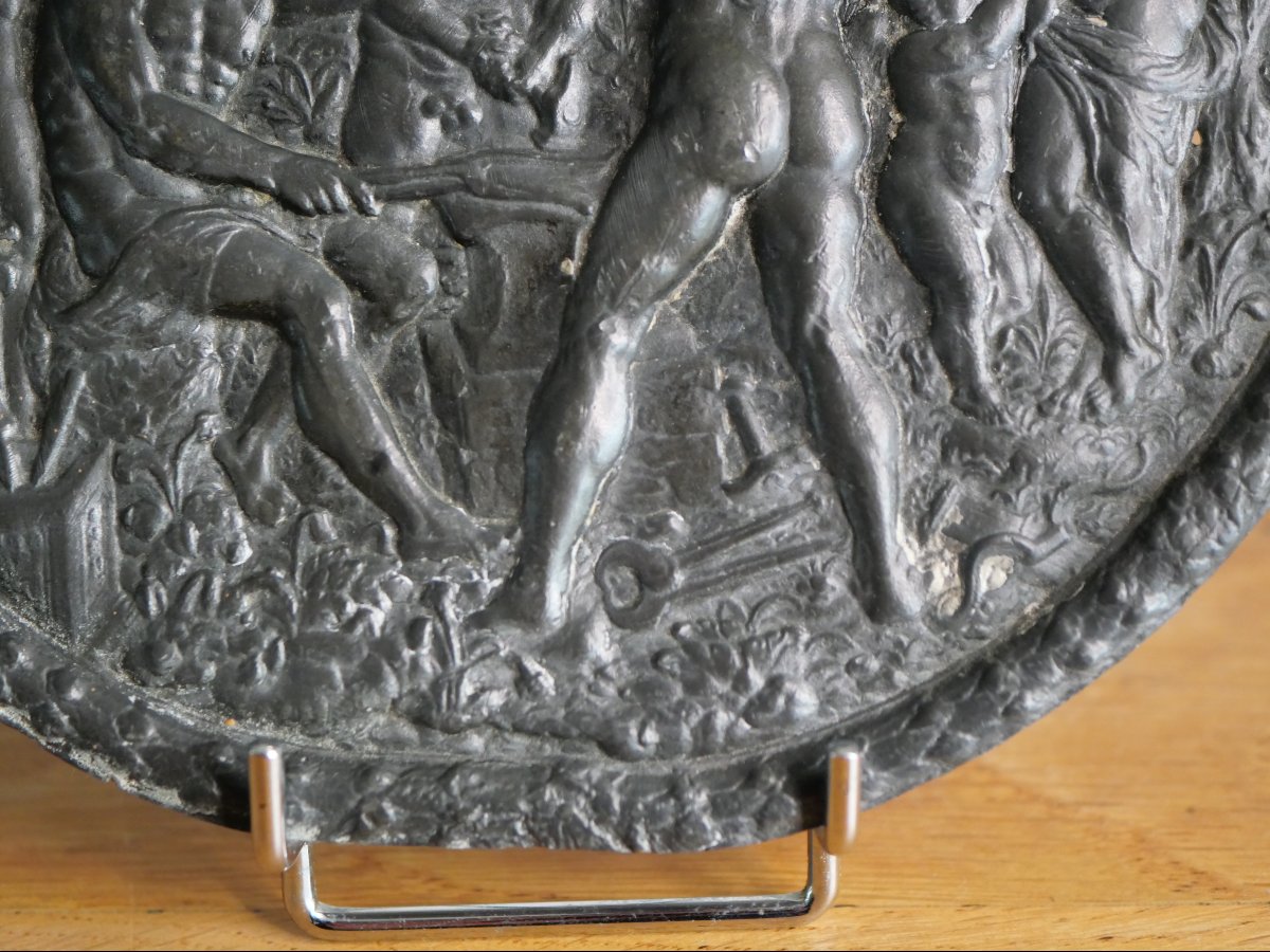 Médaillon de la Renaissance – « Les Forges de Vulcain », école allemande du Sud, XVIe siècle-photo-4
