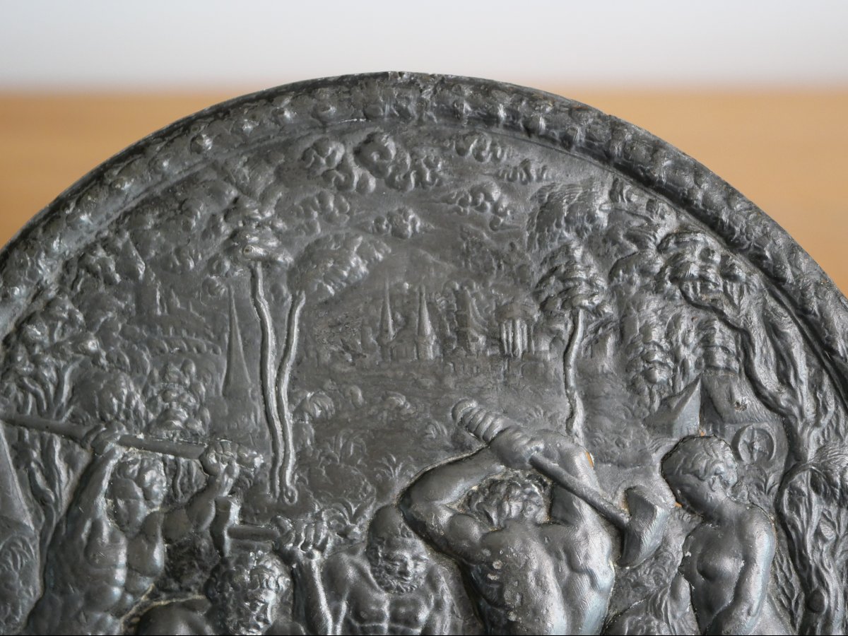 Médaillon de la Renaissance – « Les Forges de Vulcain », école allemande du Sud, XVIe siècle-photo-2