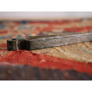Gothic Bronze Tongs - 15th Century - Inscription "dona Nobis Pacem", Medieval Object