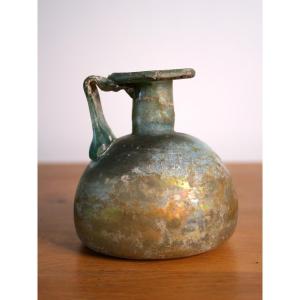 Blown Glass Bottle, Roman Period, 2nd-3rd Century - Archaeology - Perfect Condition