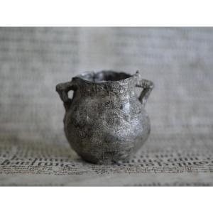 Medieval Pewter Dinette - Small Miniature Pot From The 15th Century - Gothic Children's Toy