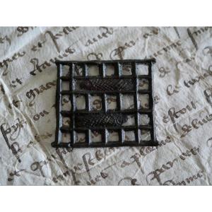 Medieval Pewter Dinette - Fish Grill - 15th Century, Gothic, Haute Epoque, Toy
