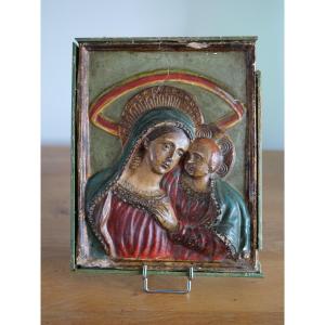Vierge à l’Enfant en papier mâché polychrome – Italie, fin XVIIe / début XVIIIe siècle