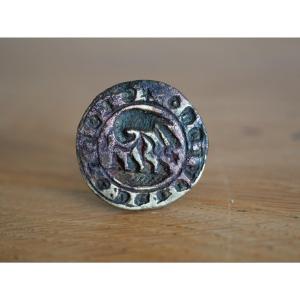 Medieval Bronze Seal Matrix – Phoenix And Her Young – France, 14th Century – Appraised