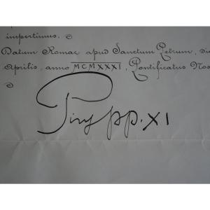 Letter From Pope Pius XI – Canonical Coronation Of Our Lady Of The Guard – Marseille, 1931, Vatican