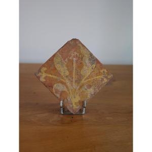 Medieval Terracotta Paving Tile – Fleur-de-lis – 13th/14th Century – Normandy