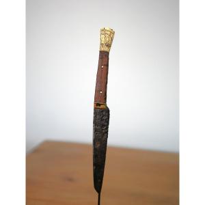 Medieval Flemish Knife In Its Original Condition – Saint Barbara – 15th/16th Century, High Middle Ages