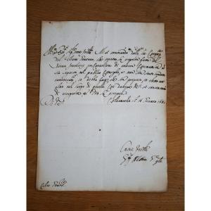 Lettre de Gianfrancesco Albani, futur pape Clément XI – 1680, Vatican, Collevecchio, autographe