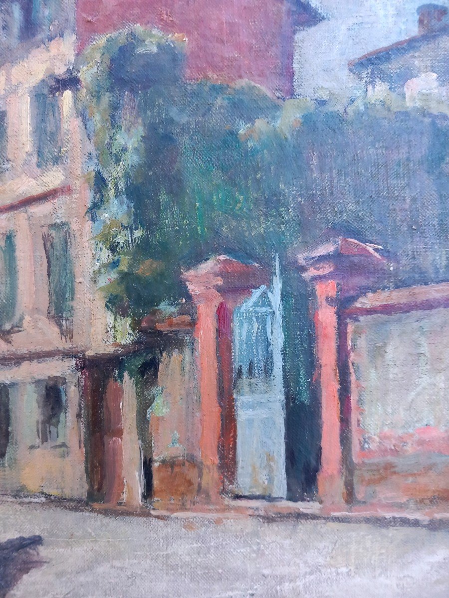 Gaillac Tarn Place Rue Emilie De Vialard Tarn School 20th Century Oil On Canvas Maurice Gayral-photo-2