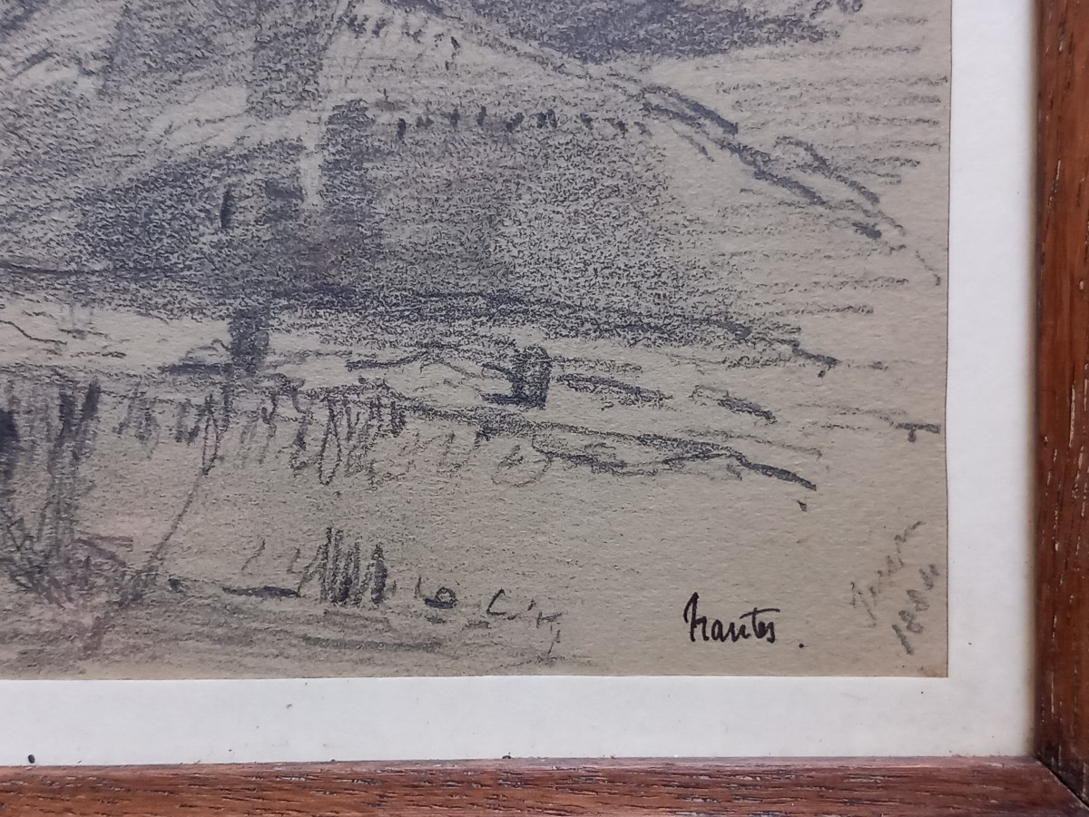 Le Port De Nantes Dessin Crayon 1884 -photo-3