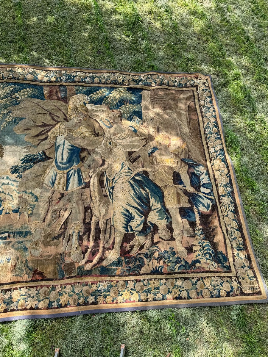 17th Century Aubusson Tapestry Dido And Aeneas After Isaac Moillon (1614-1673)-photo-4