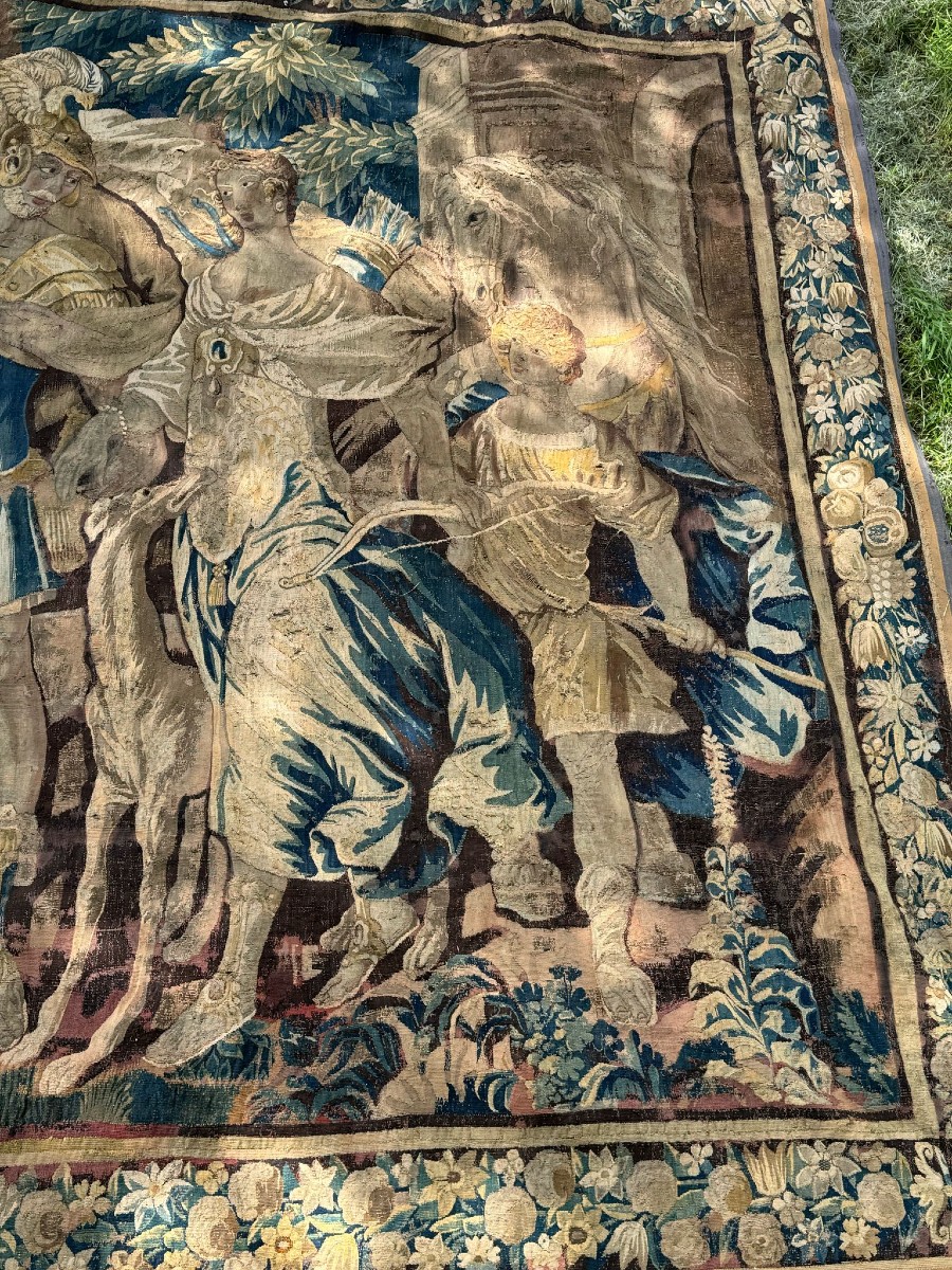 17th Century Aubusson Tapestry Dido And Aeneas After Isaac Moillon (1614-1673)-photo-4