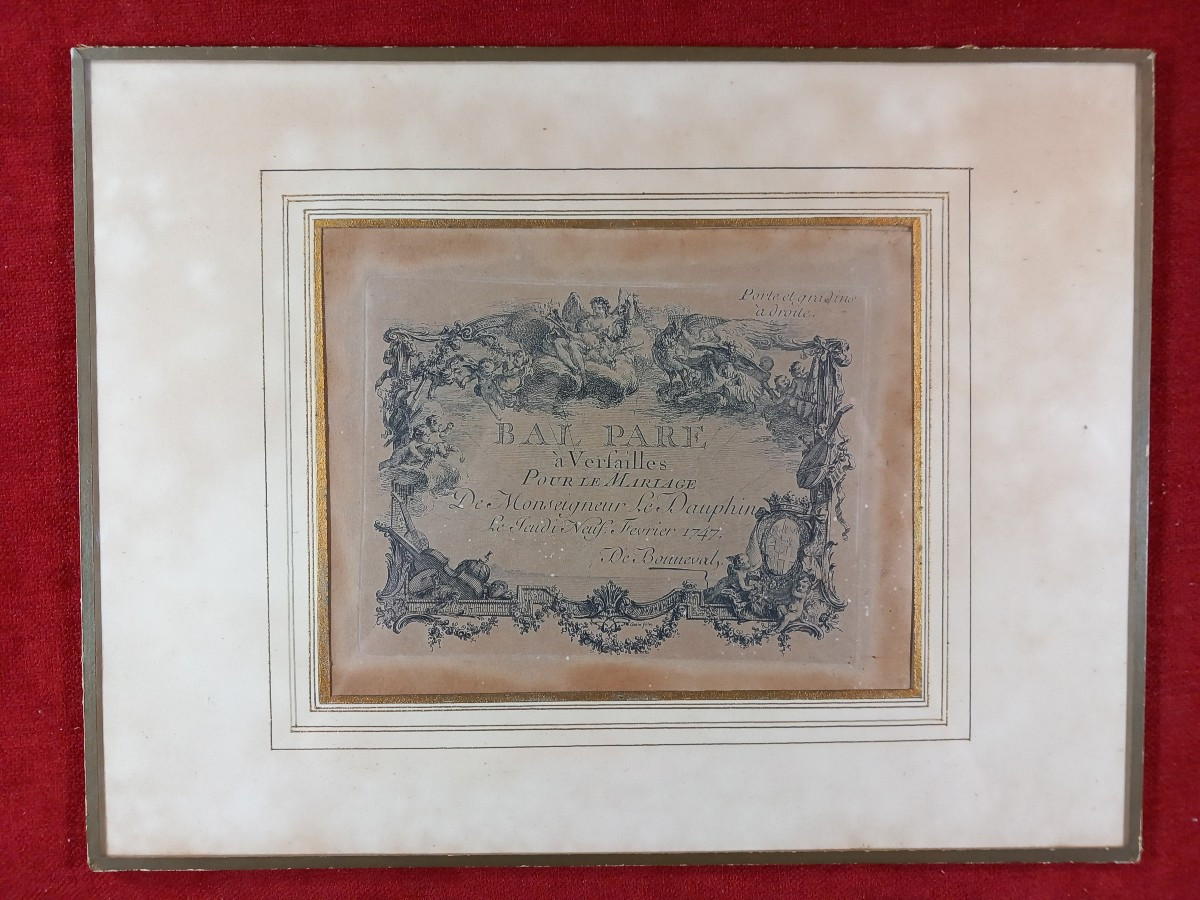 Cochin Le Jeune Bal Paré Invitation Mariage Dauphin Versailles 1747 Bonneval Versailles -photo-2