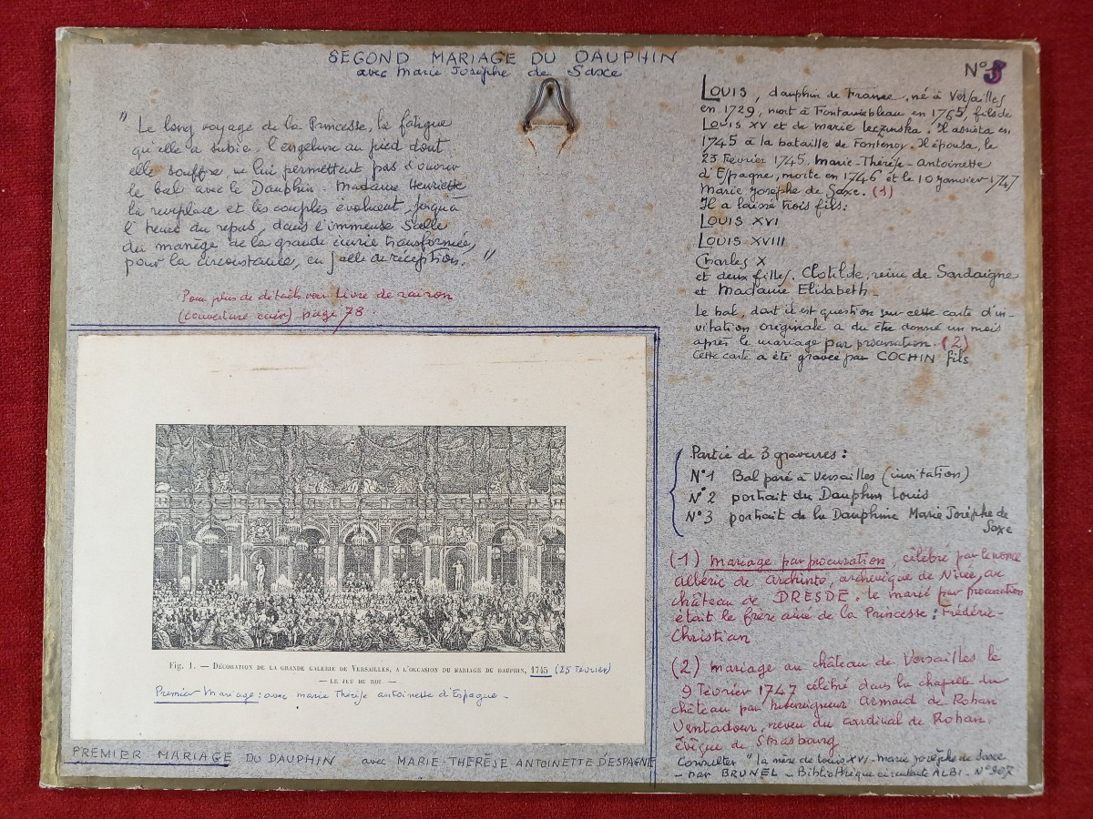 Cochin Le Jeune Bal Paré Invitation Mariage Dauphin Versailles 1747 Bonneval Versailles -photo-3