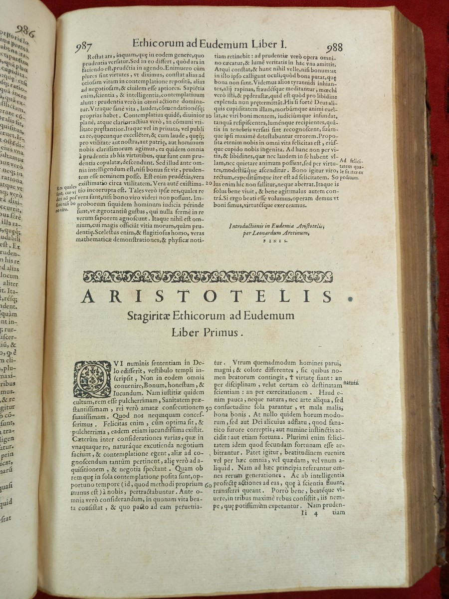 Aristotle Aristotelis Stagiritae Opera Lyon 1581 In-folio Michaelem Binding Period -photo-3