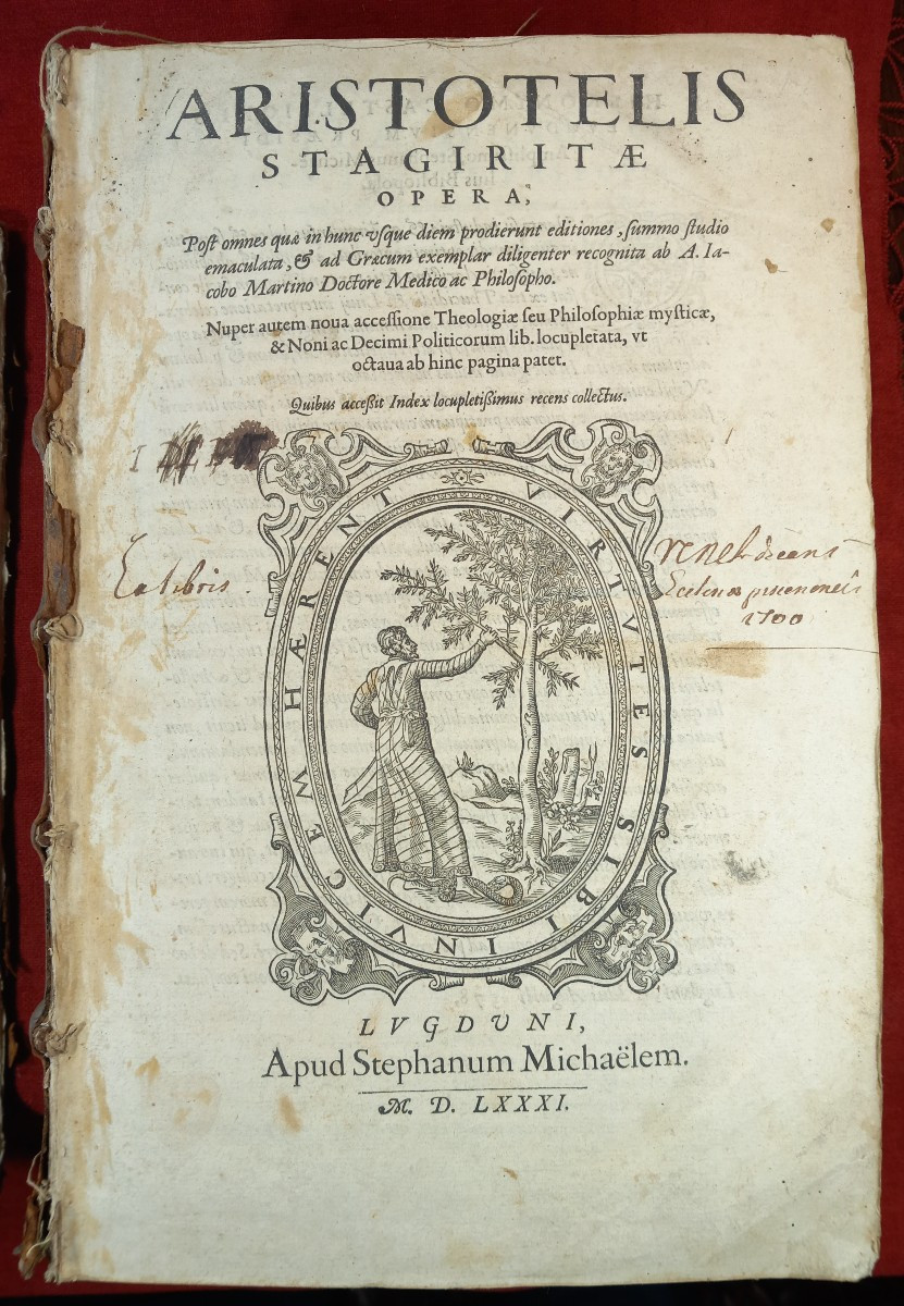 Aristotle Aristotelis Stagiritae Opera Lyon 1581 In-folio Michaelem Binding Period 