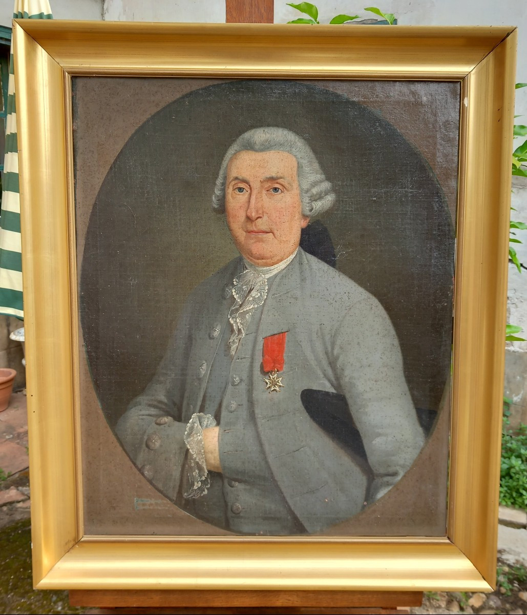 Portrait Of A Gentleman Knight Of Saint-louis Louis XVI Period 18th Century-photo-2