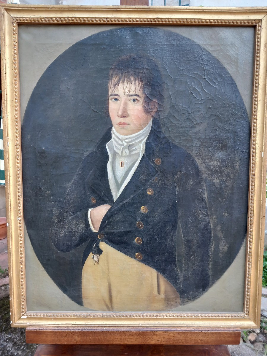 Portrait Of Jcm Bonnevielle Painted In Pézenas In 1802 By The Artist Gausset 