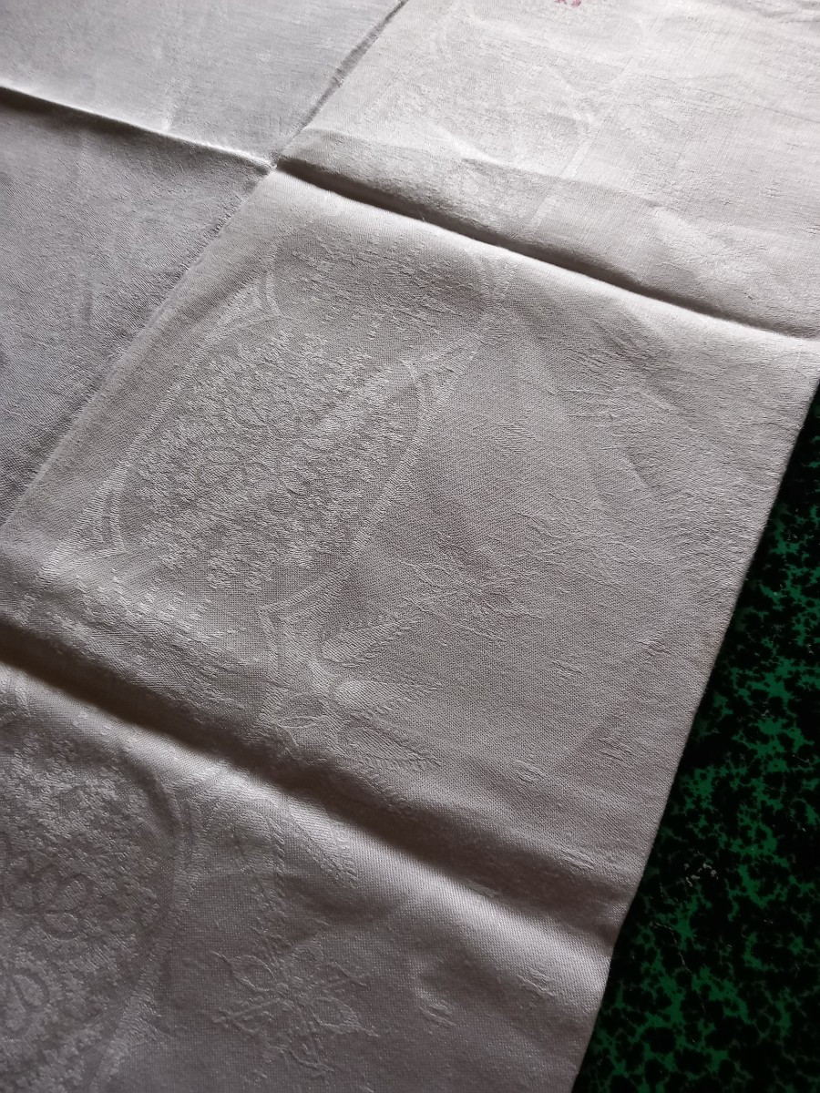 Table Service 24 Napkins Decorated With Different Floral Motifs 19th Century Damask Linen-photo-3