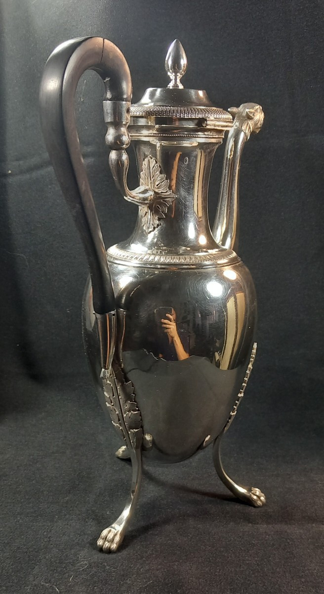 Verseuse Cafetière Argent Massif XVIIIe Siècle 1795-1797 Paris 1er Titre Orfèvre : J.B. Potot-photo-3