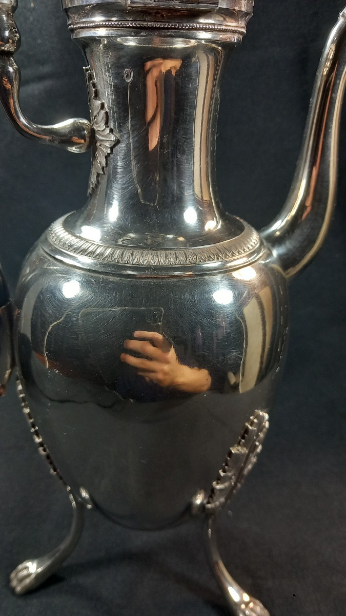 Verseuse Cafetière Argent Massif XVIIIe Siècle 1795-1797 Paris 1er Titre Orfèvre : J.B. Potot-photo-2