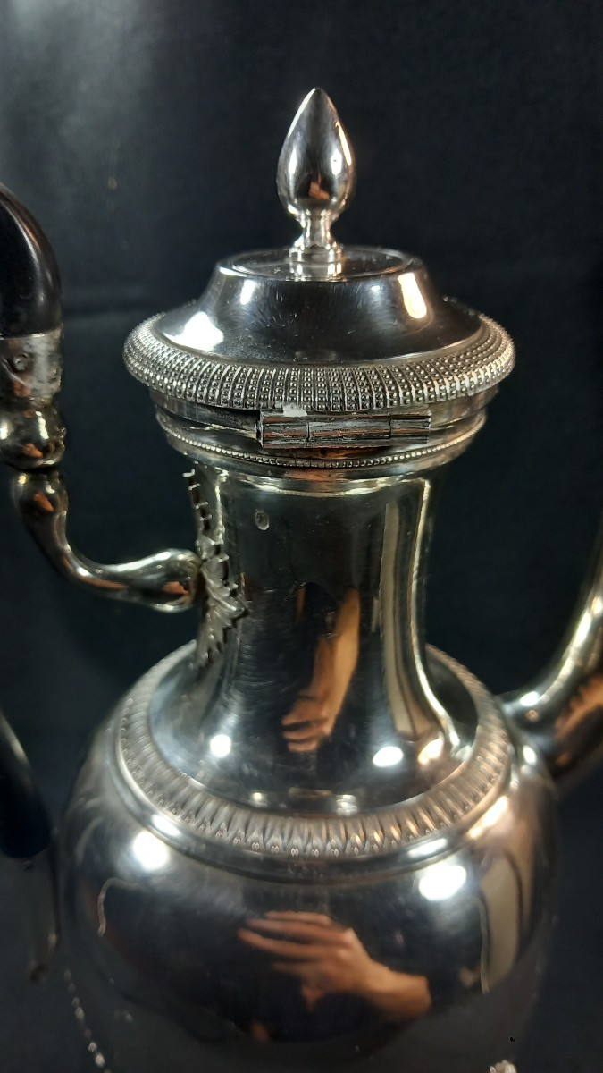 Verseuse Cafetière Argent Massif XVIIIe Siècle 1795-1797 Paris 1er Titre Orfèvre : J.B. Potot-photo-3