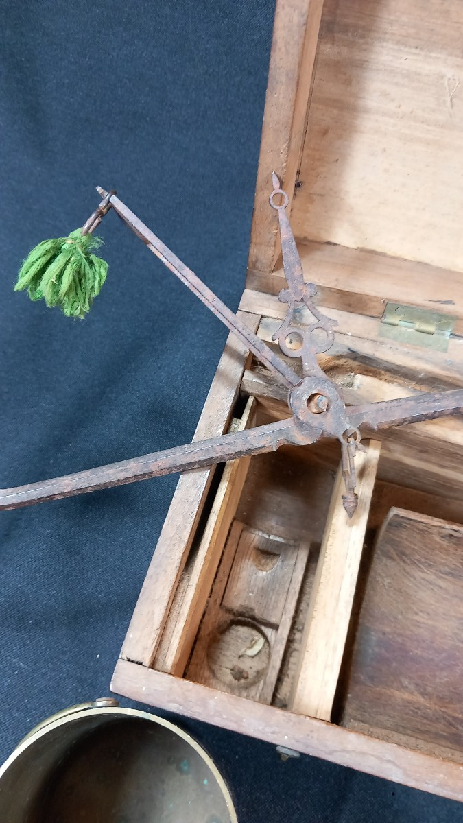 Artisan Scales In Their Box, Battery, Weight, Early 19th Century-photo-2
