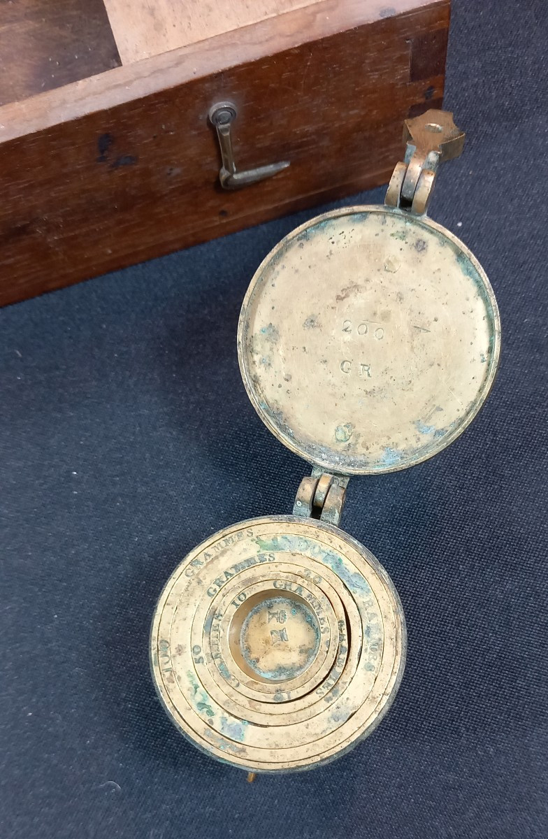 Artisan Scales In Their Box, Battery, Weight, Early 19th Century-photo-2