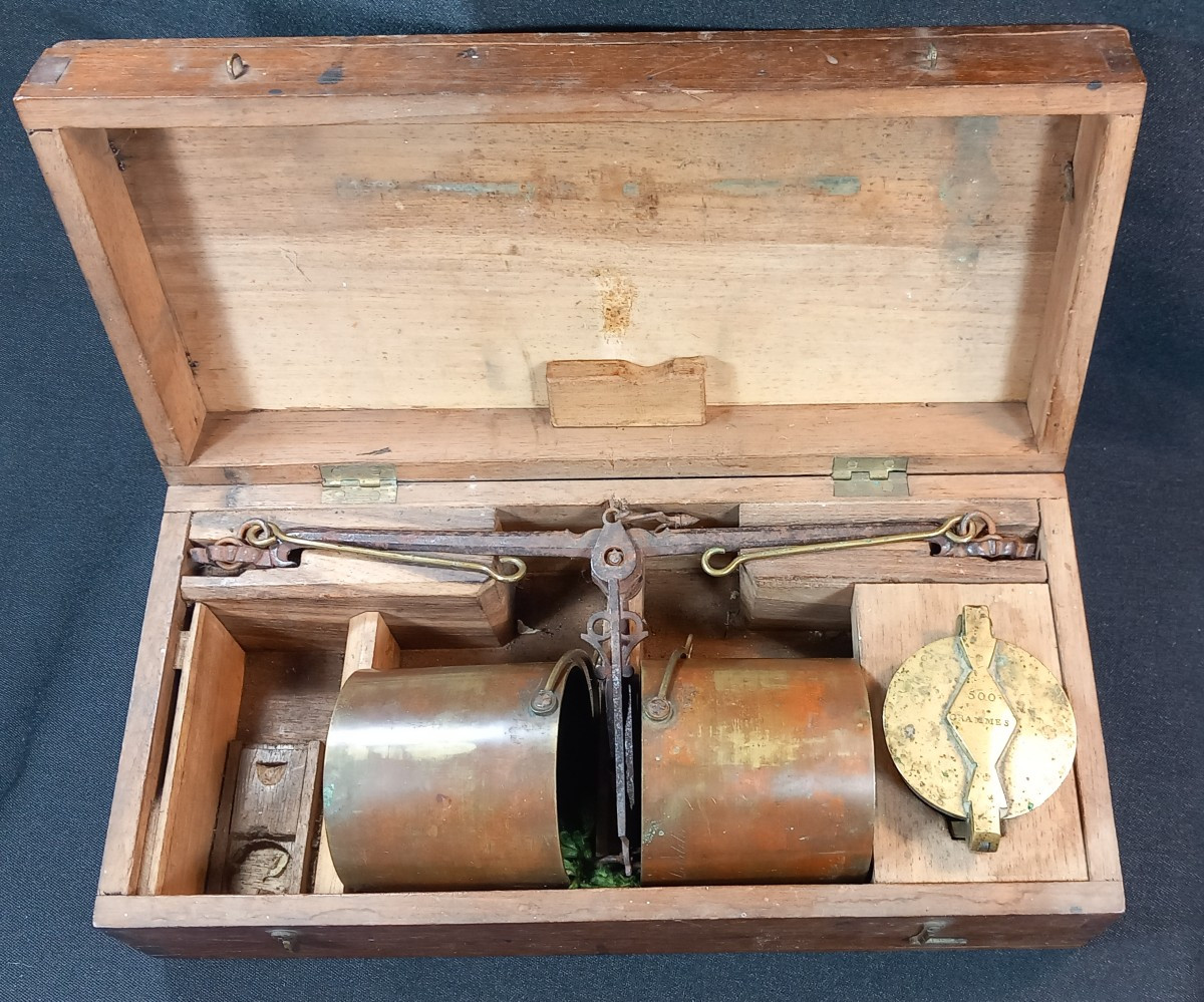 Artisan Scales In Their Box, Battery, Weight, Early 19th Century-photo-4