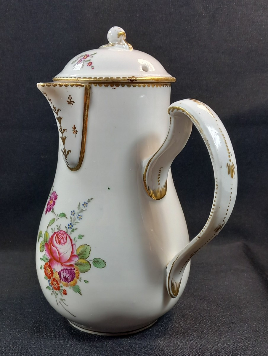 Chocolate Pot Coffee Pot Jug Hard Porcelain Paris ? 18th Century Louis XVI Brand -photo-2